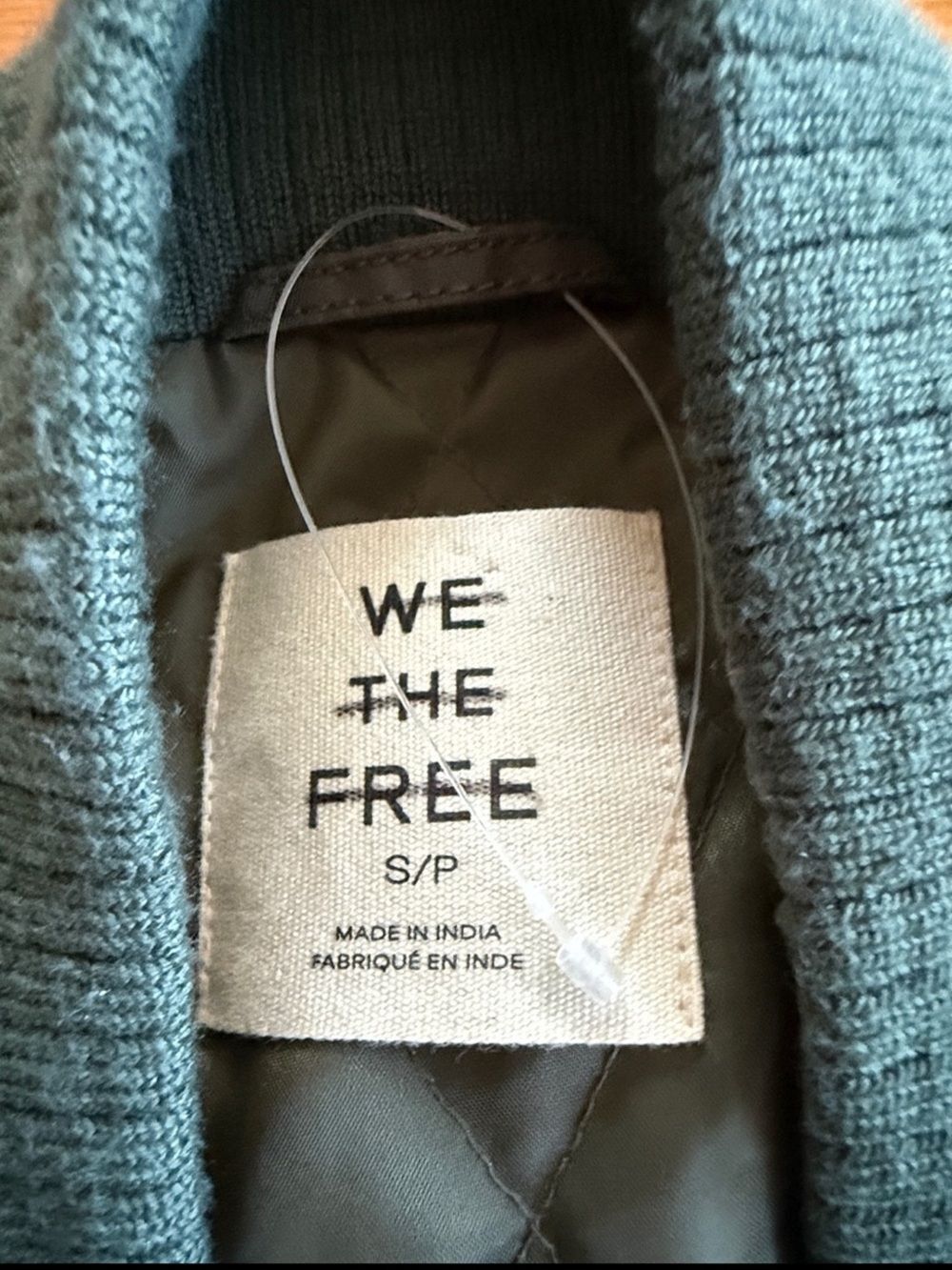 New Free People We The Free Triple Kick Novelty Bomber Jacket Size S - Picture 9 of 10